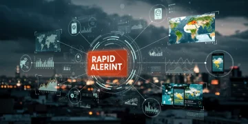 Advanced emergency alert systems displaying rapid data integration for faster warnings.