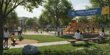 Community enjoying renovated park with federal funding
