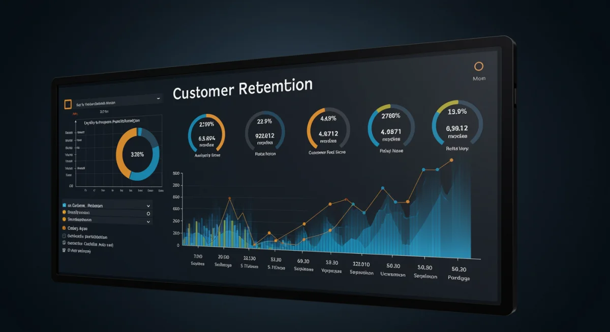 Customer retention analytics dashboard showing loyal customer data.