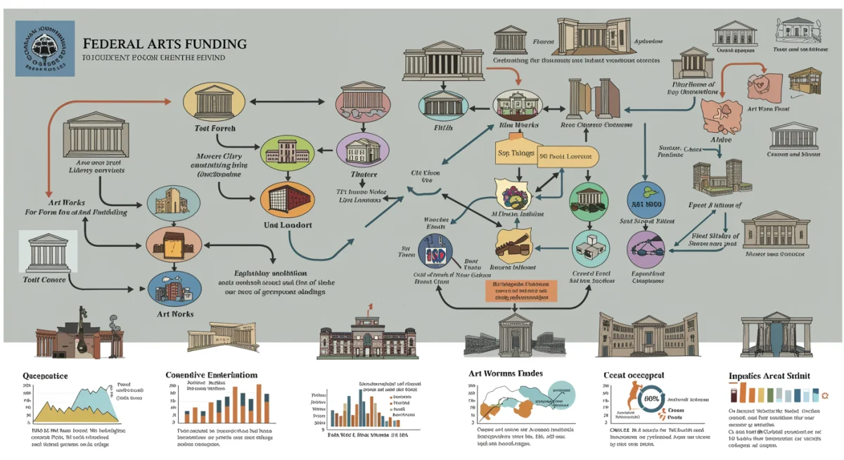 Infographic showing federal arts funding distribution and financial impact