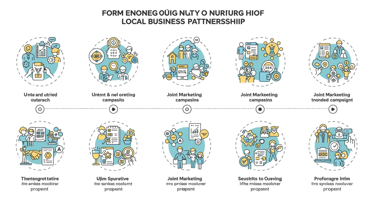 Infographic showing steps for successful local business collaborations