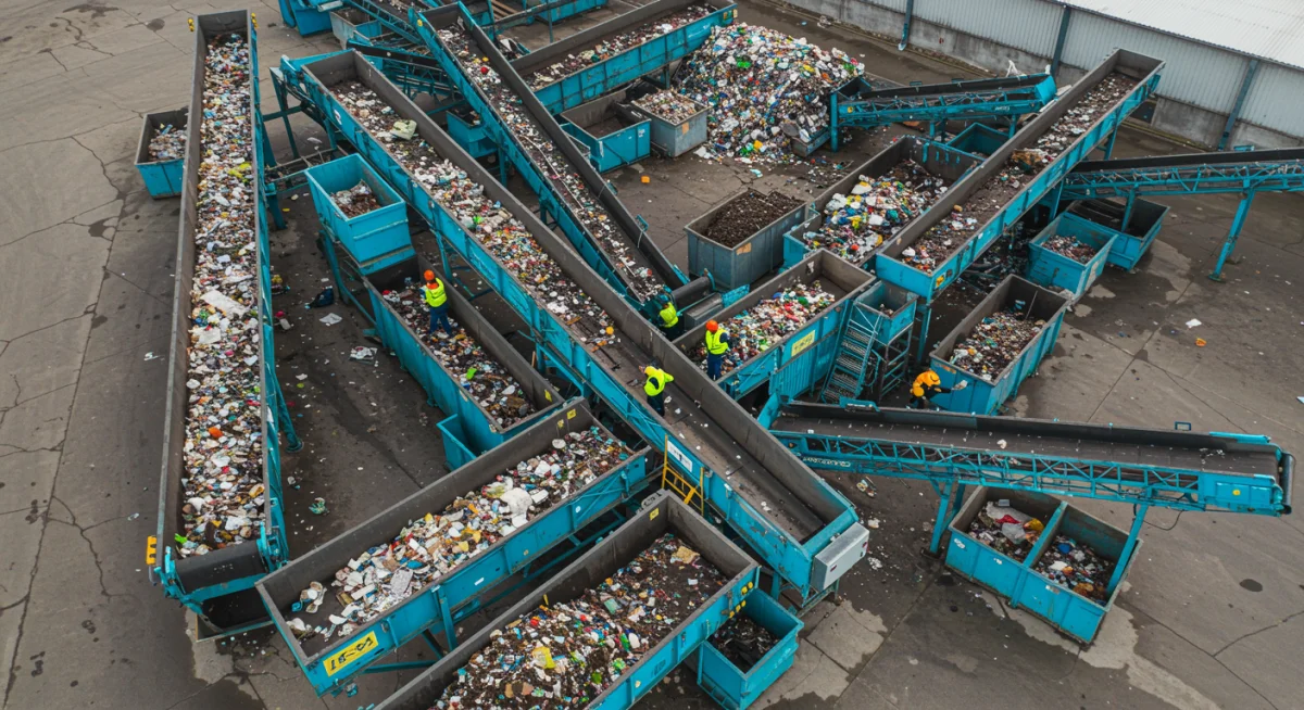 Modern waste sorting and recycling facility operations