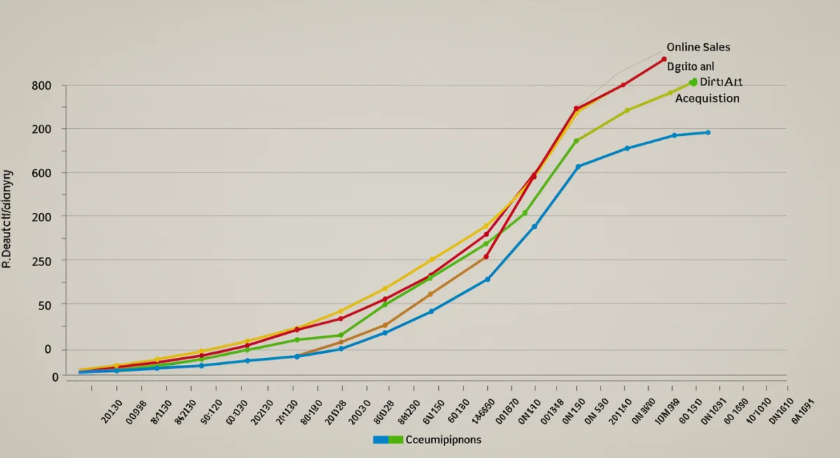 Projected growth of online and digital art sales, 2023-2025, illustrating market expansion.