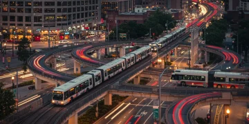 Public transportation network with 8% federal funding shift impact