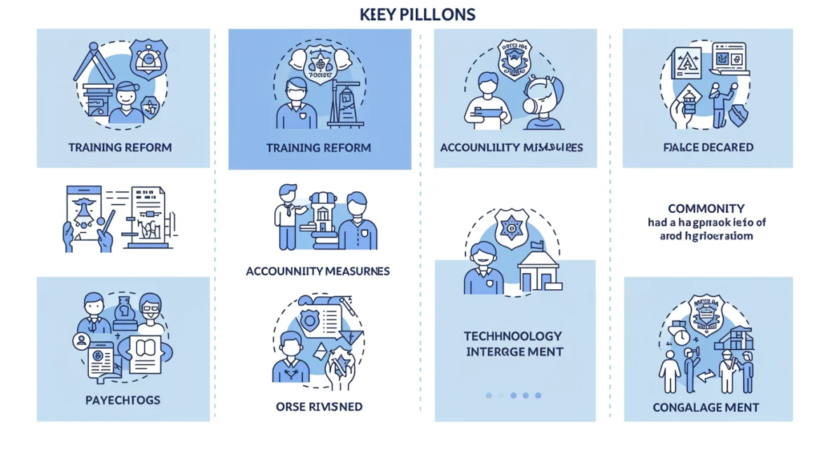 Infographic detailing key pillars of new federal law enforcement guidelines.