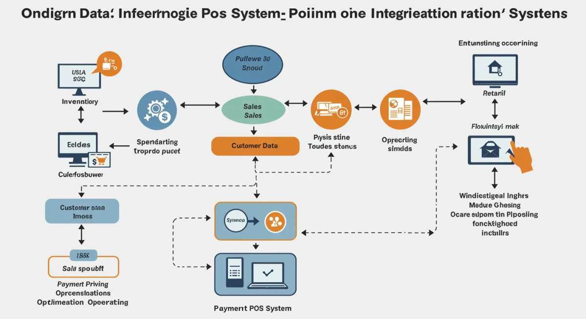 Infographic illustrating integrated data flow in a modern POS system.