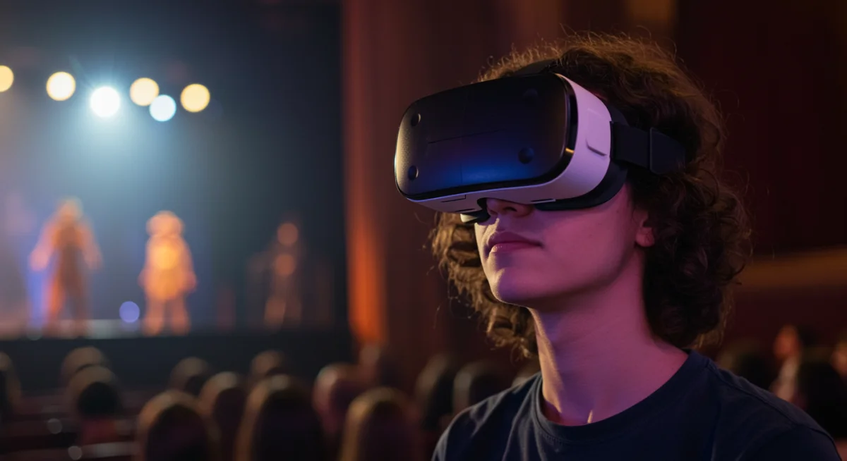 Audience member experiencing VR immersive theater